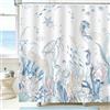 hometrixx Tenda Doccia Tartaruga Marina Medusa Stella Corallo Pesce 180x180 | Tenda da bagno impermeabile in poliestere, antimuffa, ad asciugatura rapida, antipiega, con 12 ganci, lavabile in lavatrice