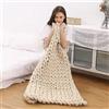 Hfnnhl Coperta gigante lavorata a maglia grossa, coperta ultra morbida lavorata a maglia fatta a mano, braccio misto spesso, caldo e accogliente per divano letto, coperta lavorata a maglia ( Color : Beige ,