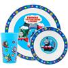 Thomas The Tank Engine Set da tavola per bambini in polipropilene, con piatto, ciotola e bicchiere con Thomas The Tank, Percy, James, adatto per microonde e lavastoviglie, adatto per bambini dai 36