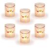 Romadedi Portacandele in vetro per tealight, decorazione da tavolo: 6 pezzi, portacandele antivento con motivo Happy Birthday, decorazione di compleanno, per feste, compleanni, donne, uomini