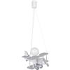 HELLUX Lampada da Soffitto Cameretta in Legno | Plafoniera per Bambini | Lampada a Soffitto 70x29x32cm per Cameretta Neonato | Lampada Aereo E27 Senza Lampadina (Bianco/Grigio)