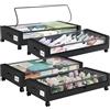 Somdot 4 Contenitori Sottoletto, Scatole Pieghevoli da 48 L con Ruote, Coperchio e Chiusura Lampo, Ideali per Vestiti, Biancheria da Letto e Scarpe, 43.5P x 78.5l x 17H, Nero