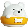 ORFOFE Lampada da Notte LED Piccola a Forma di Orso Ricaricabile 2w in Abs Luce Notturna Portatile Bianco e Giallo per Comodino e Scrivania