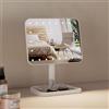 GASHIO Specchio da trucco senza fili con 22 LED, girevole a 360°, sensore touch, luce dimmerabile, ricaricabile tramite USB-C, batteria da 1000 mAh, specchio cosmetico per trucco