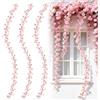 Xionghonglong 3 Pezzi Ghirlanda Fiori di Ciliegio Artificiali Rosa 180cm | Aspetto Realistico, Ghirlanda Fiori Finti Artificiali Appesi, Decorazioni Interni Esterni, per Matrimonio, Festa, Compleanno