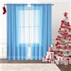 GAIFNAG Tende Finestre Voile, Lino Tende Finestre 70 x 180 cm Lino Naturale, Sole Antimosche Lavabile Regolabile Tenda a Pannello Traslucido Tende per Camera da Letto Salotto, Blu Cielo