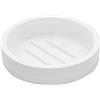 Inbagno Porta Saponetta Solida In Poliresina Bianca Della Linea Marica, Diam 11 x H 2,5 Cm
