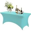 Mienocol Tovaglia elasticizzata in spandex azzurra, 6FT (1,8 m) alta elasticità lavabile e antipiega rettangolare stretch tovaglia, tovaglie elastiche per compleanni, matrimoni, Natale, banchetti decorazione