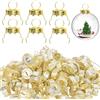 TAXTYHRE Decorazioni Natalizie, 50 Pezzi Tappi per Ornamenti Natalizi, Tappi Rotondi in Metallo, 20 mm, Tappo di Ricambio per Pallina di Natale, per Palline di Natale e Porcellana (Oro)