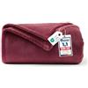 WAVVE Coperta Plaid Divano Pile di Flanella 260gsm - 130x150 cm, Bordeaux - Coperta Letto Singolo 150x130, Copridivano Caldo e Morbido