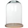 Generico Teca Cupola Campana Vetro Con Base Presepe Diorama Statua Espositore 30x19cm
