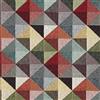 Kt KILOtela - Tessuto arredo al Metro - Gobelin - Tappezzeria - 280 cm di Larghezza - Prezzo per 50 cm | Triangoli, Grande - Rosso, Verde, Giallo, Grigio, Nero