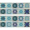 Hwtcjx Adesivi per Piastrelle, PVC Autoadesivo Decorazione, 15x15cm, Blu, 20 pezzi | Impermeabile, Adesive Marocchino retrò Stile, Piastrelle Adesive, Adesivi Pavimento, per Bagno Cucina Parete Fai da Te