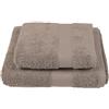 Jolie Firenze BIBIHOME Set asciugamano viso ed asciugamano ospite in spugna di puro cotone pettinato (550 gr./mq.) tinta unita (GRIGIO)