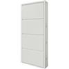 Arreditaly Scarpiera Slim In Metallo 4 Ante A Ribalta Ultra Sottile Salvaspazio Mobile Portascarpe Moderno Ingresso Camera Corridoio 138 x 50 x 15 Cm (Grigio)