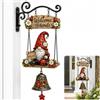 Generic Campanella rustica da appendere a forma di gnomo, fatta a mano con api e girasoli, campanello di benvenuto decorativo, stile fattoria, gnomi da giardino, campanello da appendere per portico, recinto e