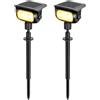 MEEKBOS Faretti Solari LED da Giardino, 2 Pezzi, 200 lm, 3000K Luce Calda