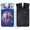 BrandMac Parure da letto con motivo Spiderman fosforescente | Copripiumino junior 100 x 135 cm + federa 40 x 60 cm, 100% cotone | Parure da letto reversibile e morbida Spiderman, ideale per i più piccoli