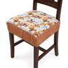 Generico Set 4 Cuscini Sedia 40x40 Coprisedia Imbottiti con Fascia 12 cm ed Elastico Perimetrale - Vestosedia Antiscivolo Comfort 5 cm - Cotone e Poliestere Disegnato (Foglie d'Autunno)