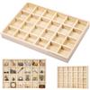 Yimomoyi Caddy in legno incompleto, vetrina con 24 scomparti, organizer per calzini, contenitore per biancheria intima, vassoio espositivo in legno per gioielli