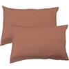 MATT & ROSE Set di 2 federe in garza di cotone, tinta unita, 100% cotone | terracotta | 50 x 70 cm | per cuscino rettangolare | doppia garza di alta qualità | Certificazione Oeko-Tex