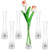 Glasseam Vaso di Vetro per Decorazione da Tavola: Set di 6 Vasi Semplici per Casa Matrimonio Centrotavola Soggiorno - Vaso di Fiori Fatto a Mano Vaso di Vetro Moderno per Fiori Piante Piante Rose