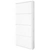 Arreditaly Scarpiera Slim In Metallo 4 Ante A Ribalta Ultra Sottile Salvaspazio Mobile Portascarpe Moderno Ingresso Camera Corridoio 138 x 50 x 15 Cm (Bianco)