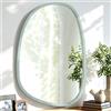 Lzuso Specchio da parete irregolare con cornice in legno, piccolo specchio asimmetrico moderno per parete, unico specchio artistico da appendere, decorazione per bagno, vanità, camera da letto