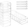 QWORK® 2 Pezzi Scatola Organizzatore Cavi con 8 Scomparti, include 20 Fascette e 24 Etichette - Design Trasparente Antipolvere, 26x9x5.5cm, Gestione Fili USB e Portaoggetti Cancelleria