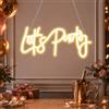 Yeeklab Let's Party Insegna Neon LED, Luminosità Regolabile USB | Insegna Neon LED Let's Party senza forare per compleanno, matrimonio, bar, addio al nubilato, luce calda