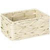 Wenko Scatola da Bagno Vabriano, Piccola Cesta Portaoggetti in Rete di Carta, per Bagno e Ufficio, 19 x 9 x 14 cm, Stile Boho Alla Moda, Beige