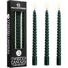 DECO EXPRESS Candele Lunghe Spirale, Set da 3 Candele Antigoccia Contorte, Lunga Durata, Non Profumato per Decorazione Casa, San Valentino, Festa della Mamma (Verde, Set da 3)