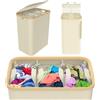 NAIZY Cesto portabiancheria con coperchio, 140 l, con 3 scomparti, borsa lavabile e manico, rimovibile