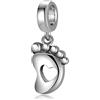 LES FOLIES DI PAOLA GRIECO Charm Piedino Bambino cuore Neonato Nascita ciondolo pendente in argento 925 - Les Folies per Pandora