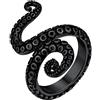 ChainsHouse Anello da uomo e da donna, in acciaio inox, placcato oro 18 kt, stile retrò, punk, gotico, antico, polipo, serpente, rettile (con confezione regalo), Non pietra preziosa