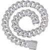ICEDIAMOND Catena cubana a maglia cubana da 18 mm con zirconia cubica e chiusura a molla, placcata in oro 14 carati, gioiello hip hop per uomini e donne, 22'', Ottone, Zirconia cubica