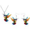MIFYNN Collana colorata con colibrì per le donne 2D Colibrì Collane pendenti Acrilico Ipoallergenico Carino Uccello Collane per le donne amanti degli uccelli