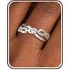 HEEYA Anelli da donna Argento Sterling 925 Anelli regolabili in argento con zirconite cubica 5A Anello di fidanzamento Eternità Anello di promessa da donna con confezione regalo