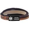 Zircobic Bracciali Allarme Medico Uomo Pelle PU Intrecciata Design Croce Incisione Laser ID Medico Impermeabile Leggero Per Sport All'Aperto Uso Quotidiano Personalizzabile