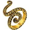 ChainsHouse Anello da uomo e da donna, in acciaio inox, placcato oro 18 kt, stile retrò, punk, gotico, antico, polipo, serpente, rettile (con confezione regalo), Oro, Non pietra preziosa