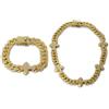 Halukakah Catena Uomo in Oro con Diamanti con Croce,Placcato Oro 18k/Platino Totalmente Iced Out Collana Bracciale Miami Cuban Link 12MM,Diamanti da Laboratorio a Griffe,Regalo per Marito,Amico,Figlio