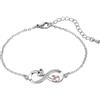 ZakiaHo 12 13 16 18 21 30 40 50 60 70 Regali di compleanno per le donne Dainty regolabile Love Heart Infinity placcato oro rosa braccialetti con cristalli trasparenti, 22 centimeters, Acciaio