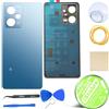 iStable Vetro Posteriore Scocca Compatibile con Xiaomi Redmi Note 12 PRO 5G Back Cover Copri Imposta Blu