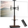 XTRARM Elite mobile supporto TV elettrico per 40-86 max. 60 kg, sollevatore TV motorizzato con regolazione continua dell'altezza tramite telecomando, max VESA600x400, con ripiani e ciabatta elettrica