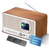 BIAOQINBO DAB Plus/DAB+ / FM Radio con Bluetooth Telecomando e Alimentazione a Rete, Radio Digitale Radiosveglia con Doppio Allarme, Porta USB/AUX, Timer di Spegnimento, 30 Stazioni Preimpostate