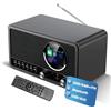 BIAOQINBO DAB Plus/DAB+ / FM Radio con Bluetooth Telecomando e Alimentazione a Rete, Radio Digitale Radiosveglia con Doppio Allarme, Porta USB/AUX, Timer di Spegnimento, 30 Stazioni Preimpostate