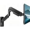 AX WABER Supporto a parete per monitor PC piatto/curvo 17-32 pollici | Braccio a parete a molla meccanica per monitor, orientabile, portata max 22 lbs, VESA 75x75/100x100, nero