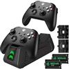 DaMohony Dock di ricarica per controller Xbox Series S/X con 2 batterie ricaricabili, stazione di ricarica con 2 batterie ricaricabili da 1800 mAh