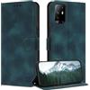 ZONNAVI Cover per Oppo A94 5G, [Blocco RFID] Custodia a Libro in Pelle con Porta Carte, Flip Case Portafoglio Antiurto Cover per Oppo A94 5G (Verde Scuro)