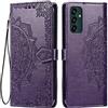 HONLEN Custodia per Samsung Galaxy A14 5G / A14 (4G) Cover, (6.6 Inches) Premium PU Pelle Wallet Magnetica Flip Case con Stampata Mandala, 3 Slot Schede, Stand Cover Viola